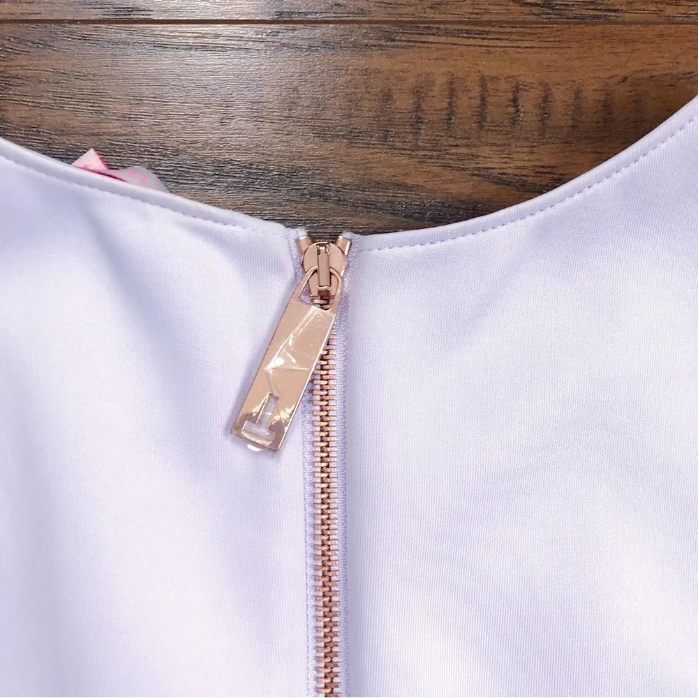 Ted Baker • Mitton Peplum Skater Dress lavender purple scuba lilac pastel - Image 10