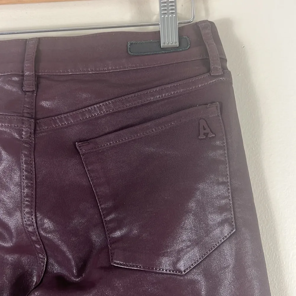 Articles of Society Mya Coated Pants in Burgundy - Image 5