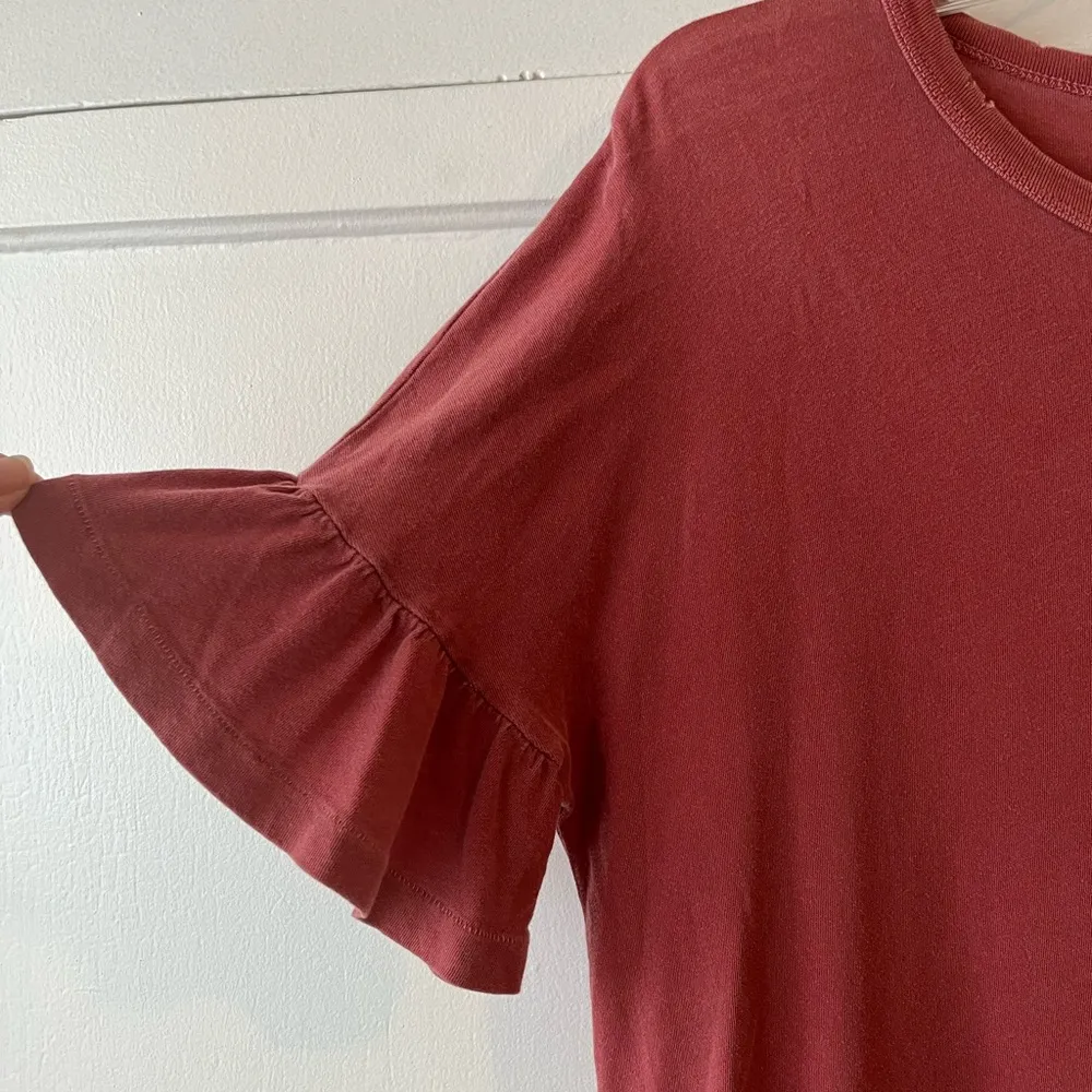 NWT The GREAT. Ruffle T-Shirt Dress Sheath XS - Image 4