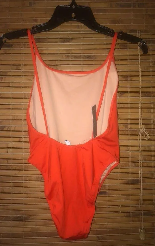 J.Crew Bright Red Orange One Piece Swimsuit - Image 2