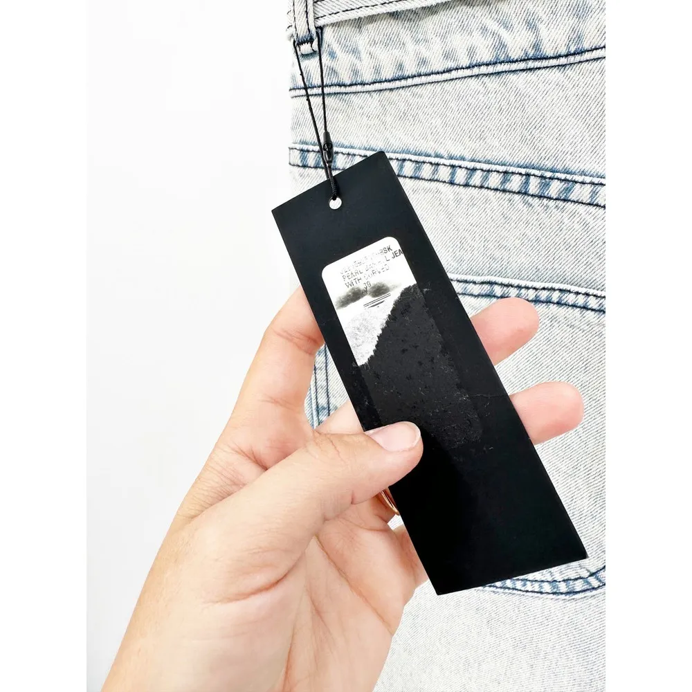 Veronica Beard Belted High Waisted Pearl Barrel Leg Jeans in Sky Size 30 NWT - Image 6