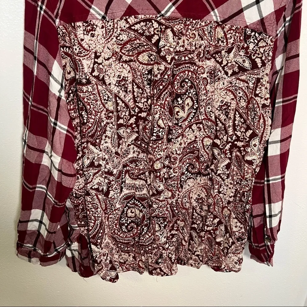 Catherine’s Button Down Shirt Red Plaid Handkerchief Back - Image 8