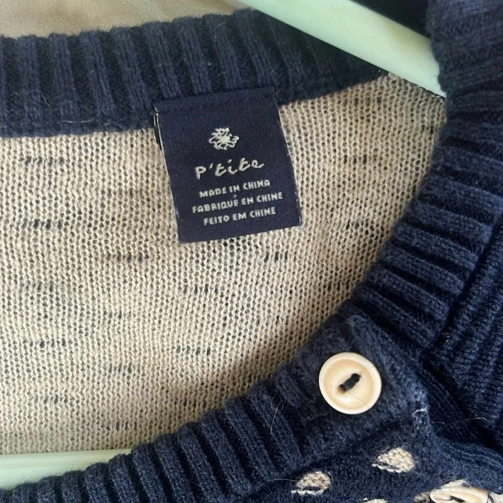 Scotch & Soda Navy and Cream Knit Sweater.  Size Petite Small - Image 6