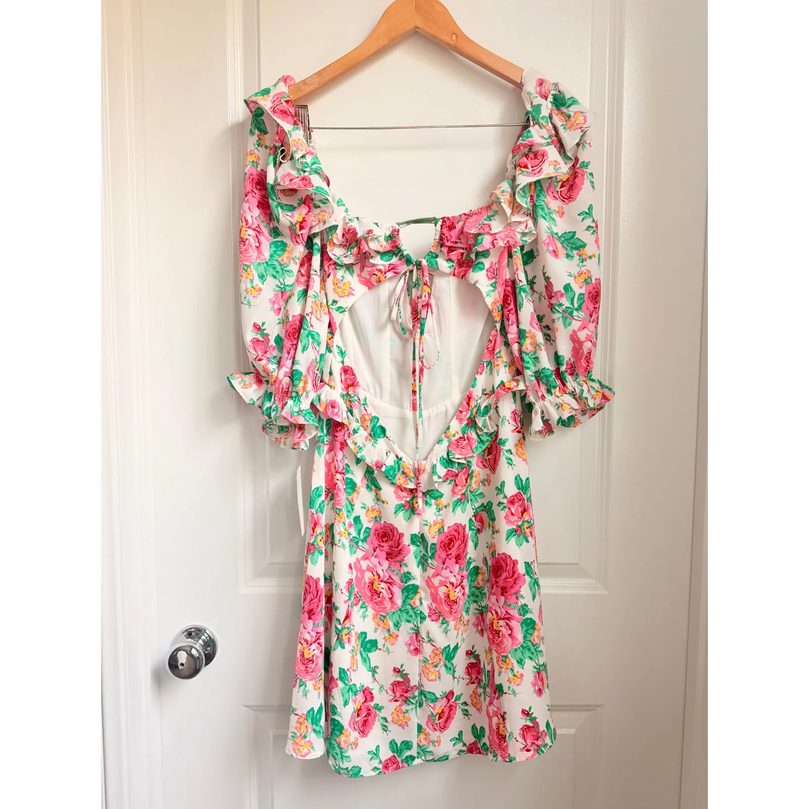 For Love & Lemons NEW Imogen Mini Dress Large‎ Floral Victorian Fate Summer - Image 4