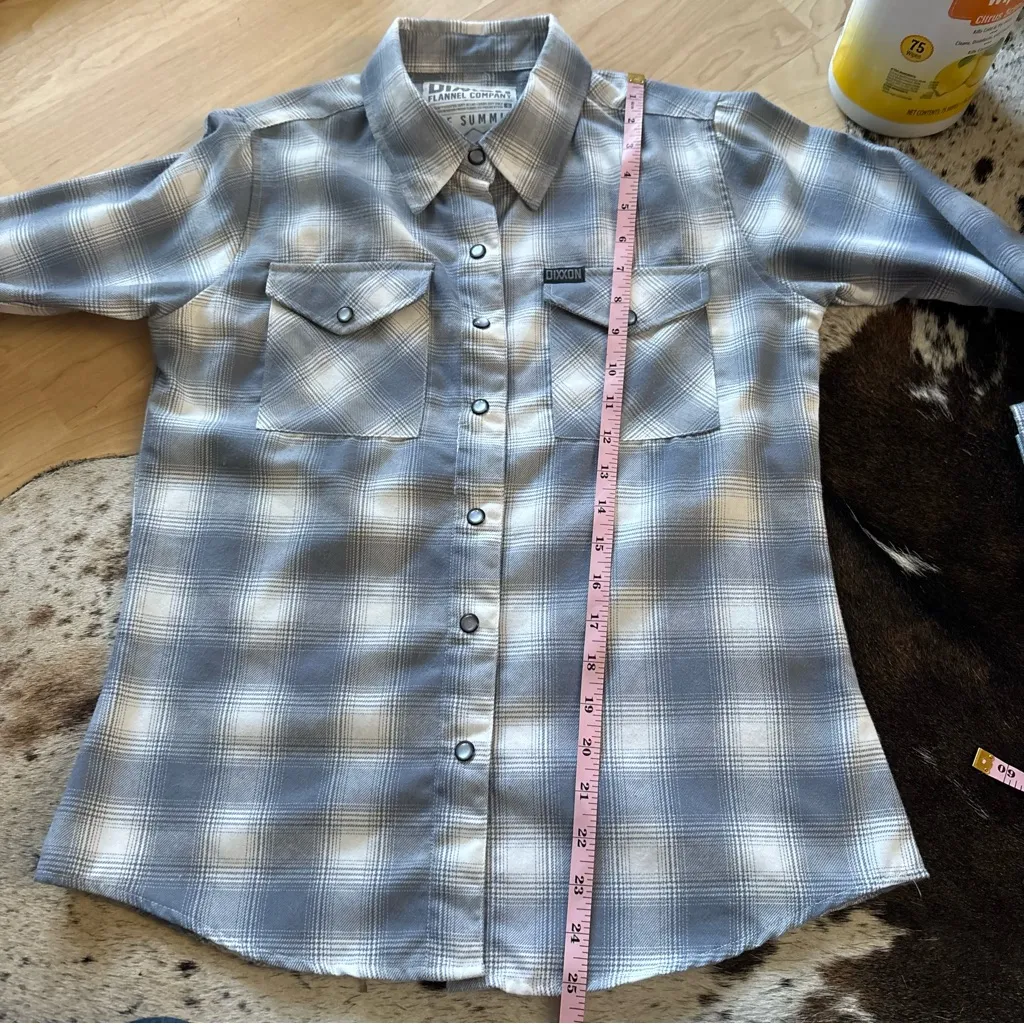 DIXXON The Summit Flannel Snap Button Button Down Long Sleeve Size Small Gray - Image 7