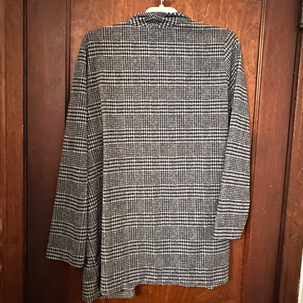 NWT J. Jill Houndstooth Print Open Front Blazer Size L Blue Size L - Image 4