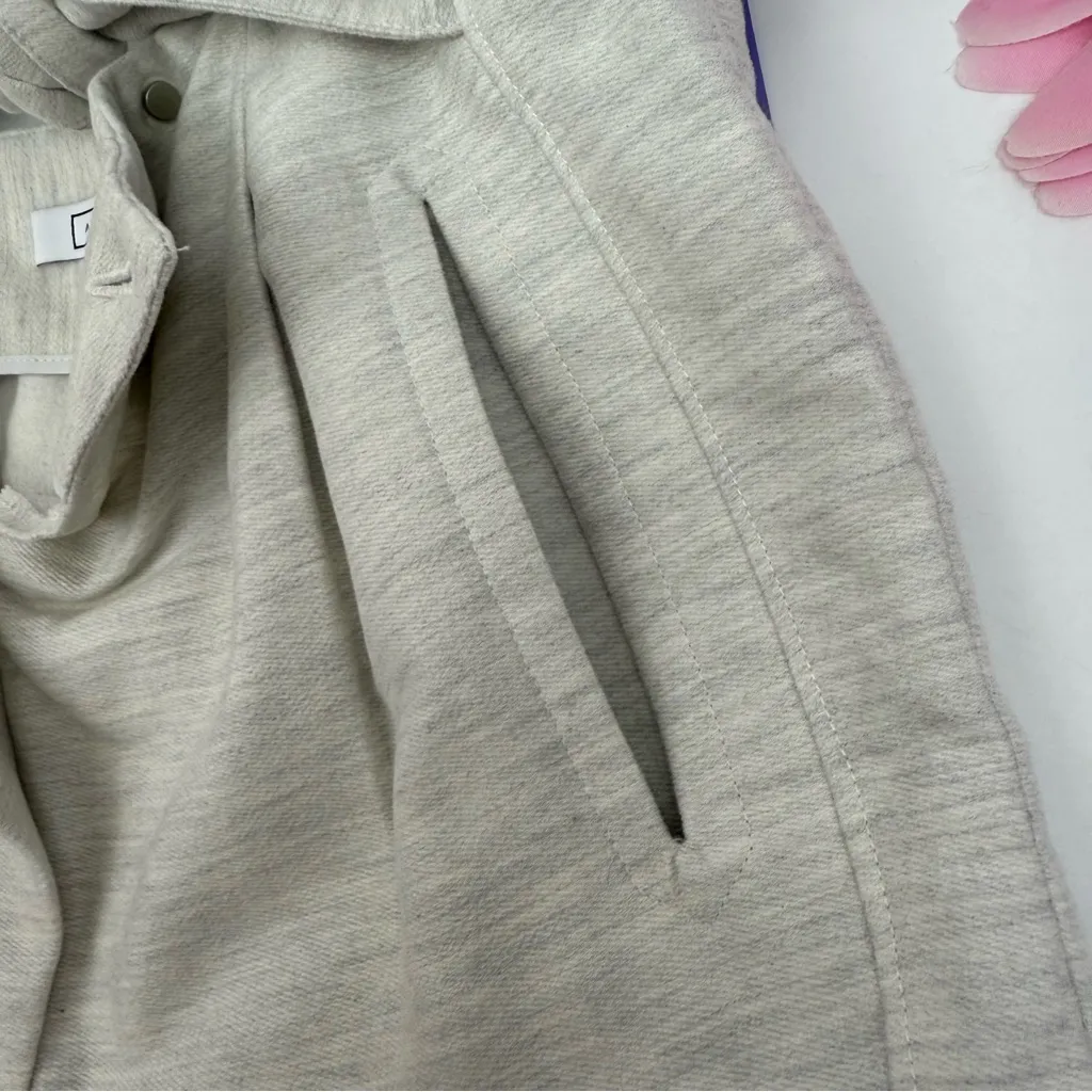 AYR High Rise Tie Front Tapered Ankle Crop Pants Cotton Light Heather Grey - Image 8