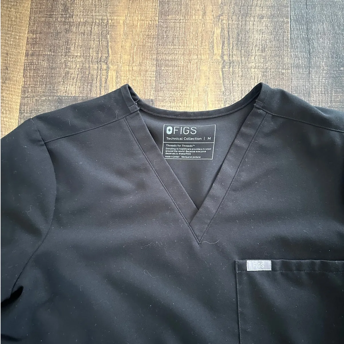 Figs Black Catarina One-Pocket Scrub Top Size Medium - Image 2