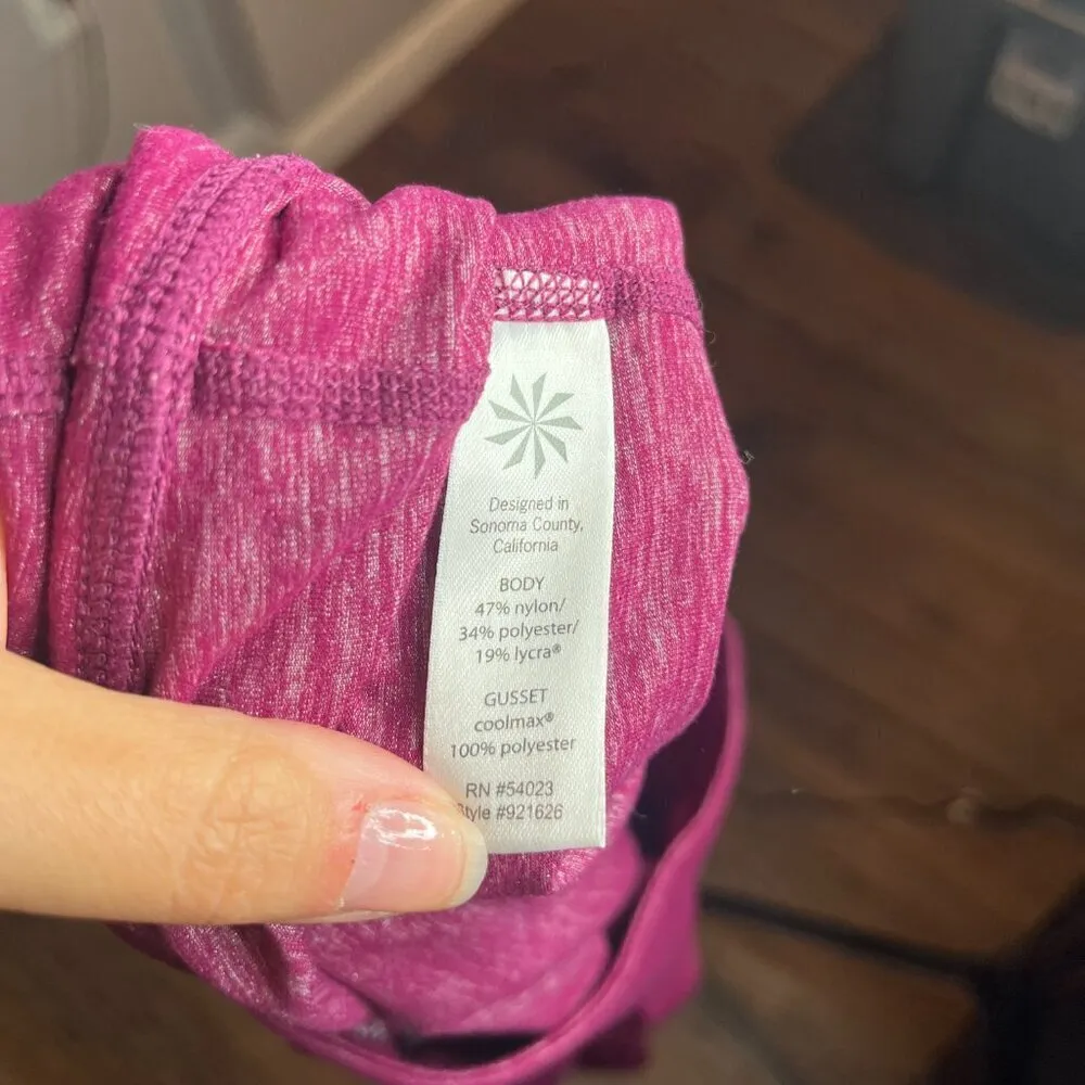 Athleta burgundy spacedye Chaturanga Gusset CoolMax cropped leggings - Image 5