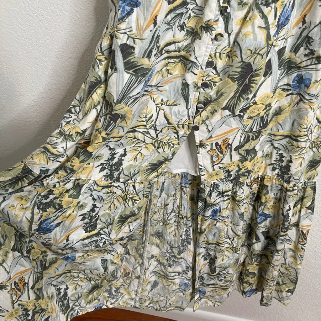 Abercrombie & Fitch Linen Tropical Maxi Dress Size Small - Image 4