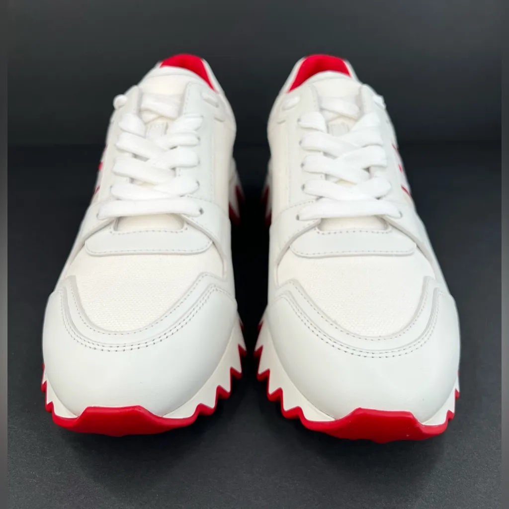 CHRISTIAN LOUBOUTIN Nastroshark Canvas & Leather Shark Teeth Women Sneaker EU 39 - Image 5