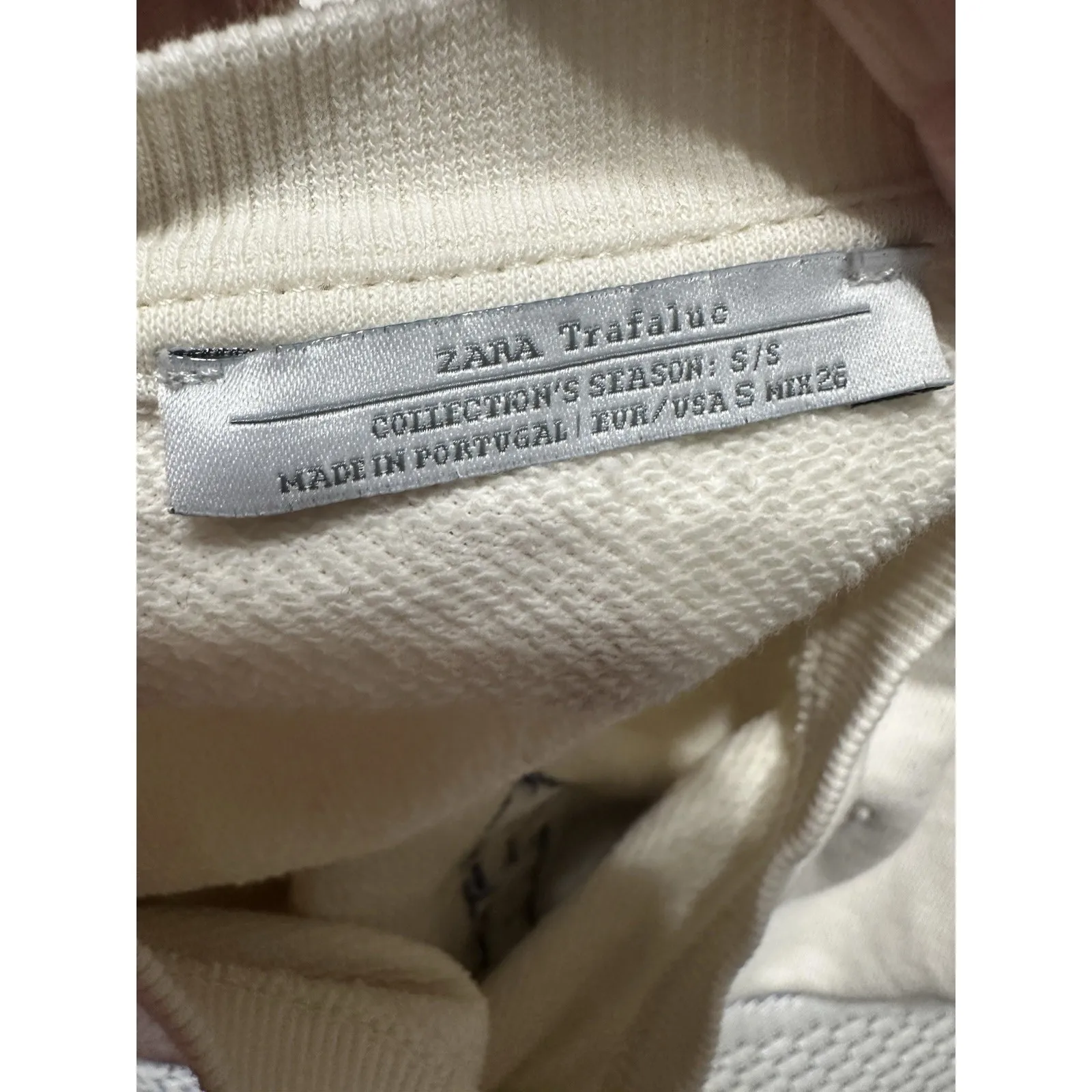 Zara Trafaluc Oversized Boxy Patch T-Shirt Dress Cream Retro Sign Patches Size S - Image 7