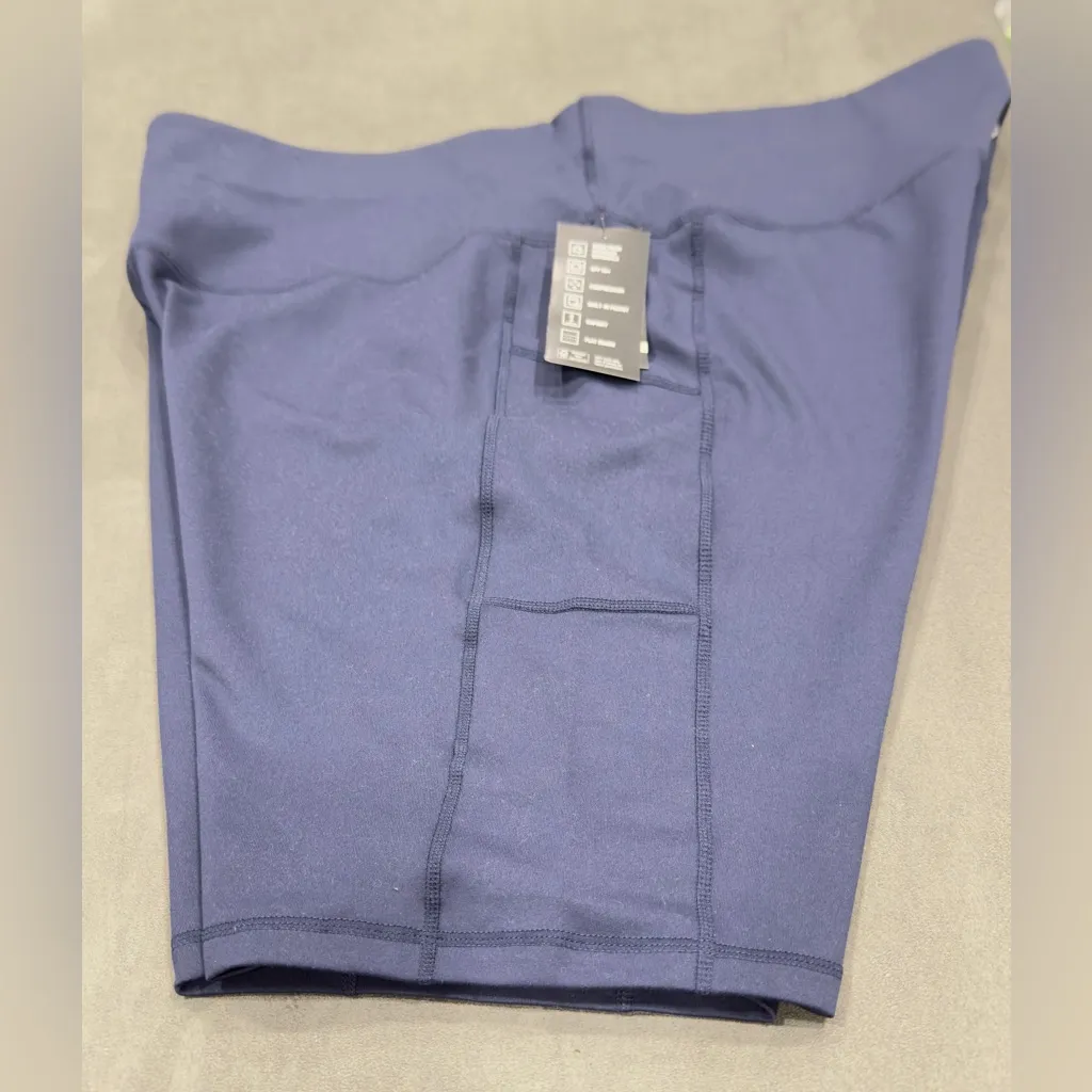 New ID IDEOLOGY Plus Size Pull-On Bicycle Shorts Navy Blue 1X - Image 5