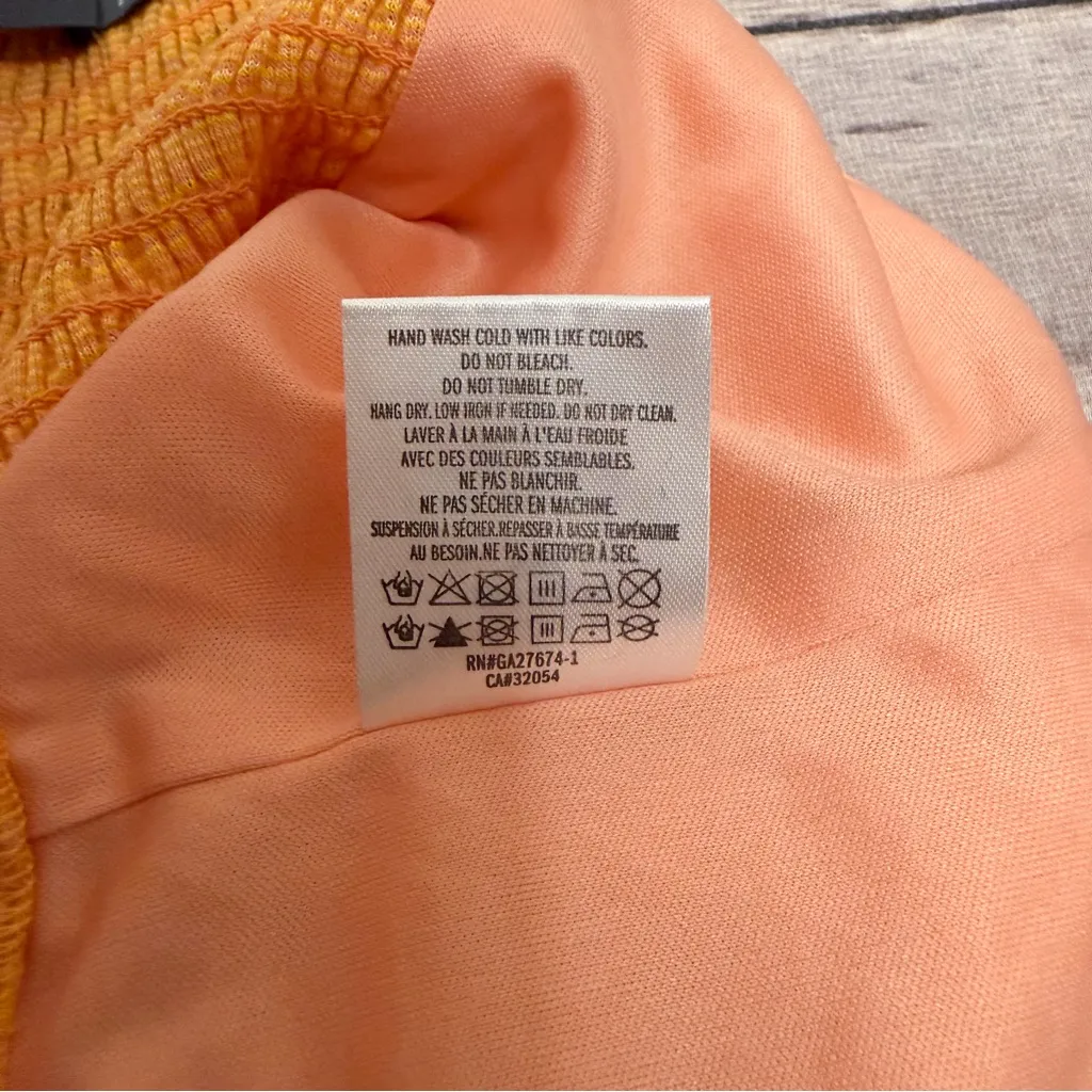 Eva Franco Anthropologie Citrus Orange Pink Knit Halter Wrap Crop Top Large New - Image 13