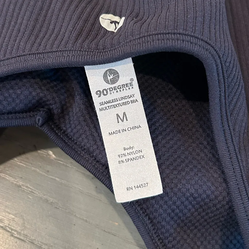 90 Degree By Reflex Black & Navy Blue Sports Bras Set Size M - Image 10