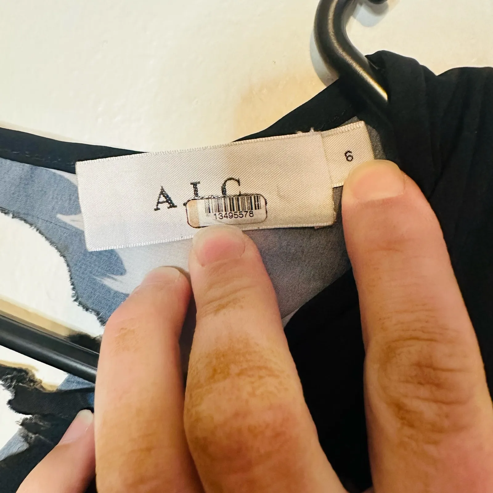 A.L.C. Midnight Multicolor Leah Papilio Pleated V-Neckline Repaired Dress Size 6 - Image 6