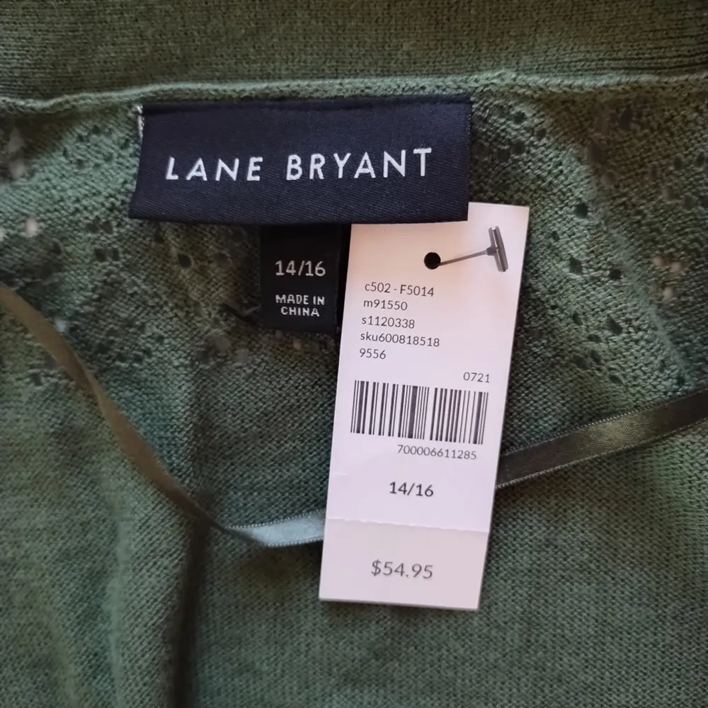 Womens Lane Bryant  Wrap Tie Tee Shirt Olive Green Short Sleeve V-Neck 14/16 - Image 6