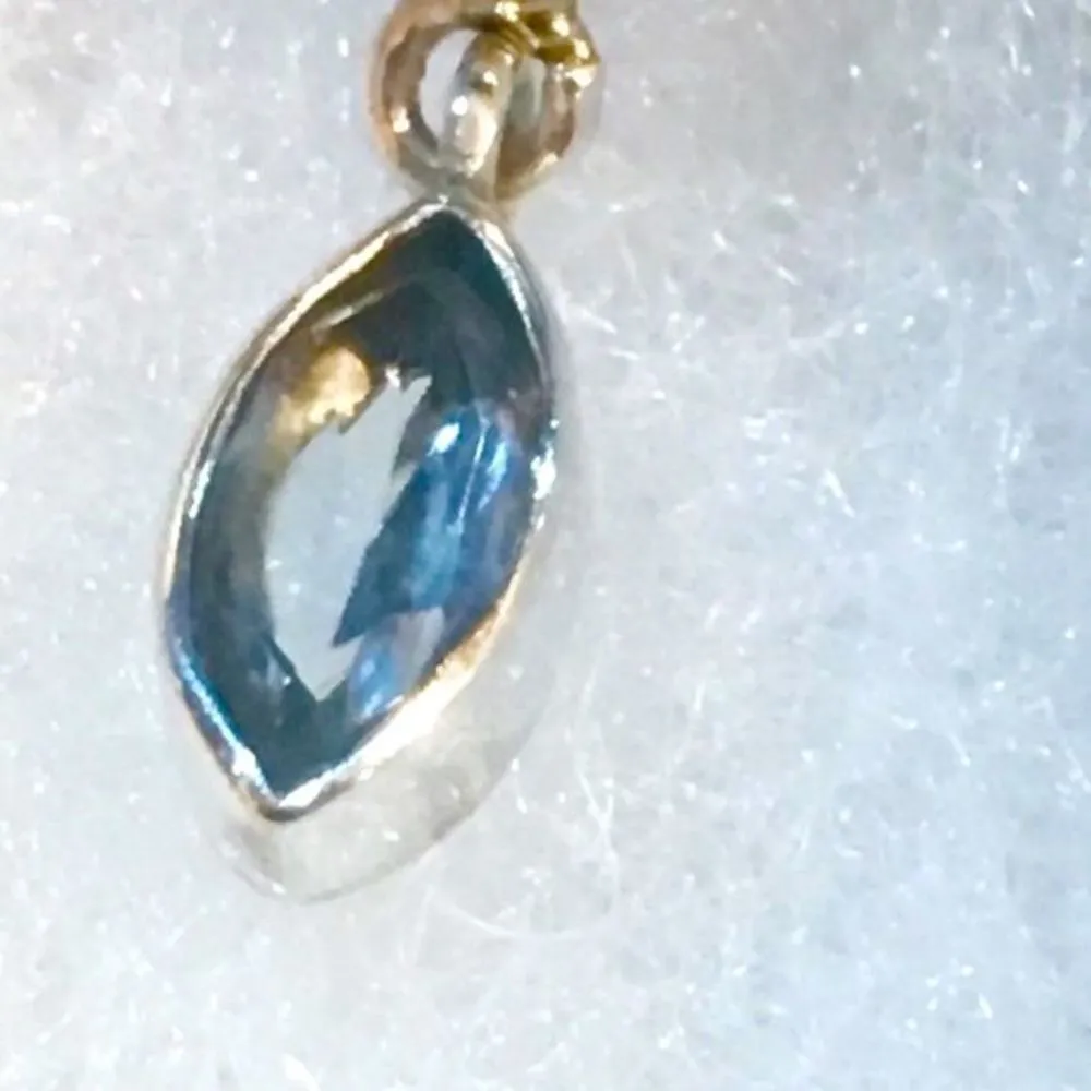 SAMUEL B Faceted Blue Topaz Sterling Silver Triple Drop Earrings - Image 7