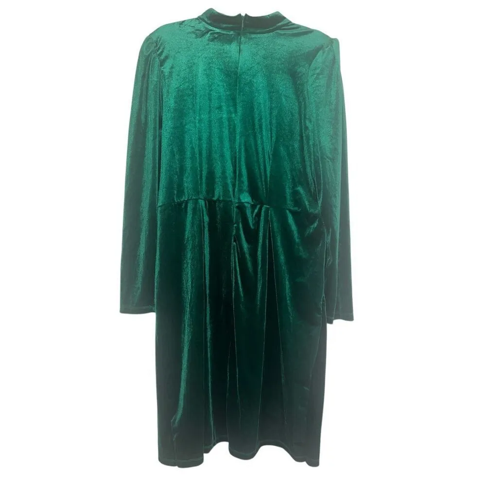 ✨Eloquii Green Velvet Mini Sz 22 Dress with Wrap Skirt✨ - Image 5