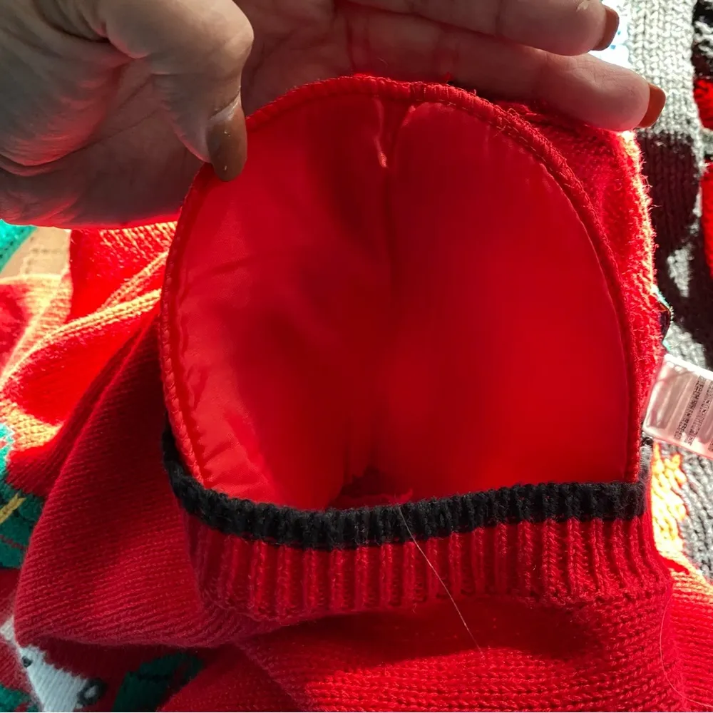 Vintage 90’s Bryn Conney Scottie Dog & Plaid hearts Christmas sweater Red Size M - Image 5