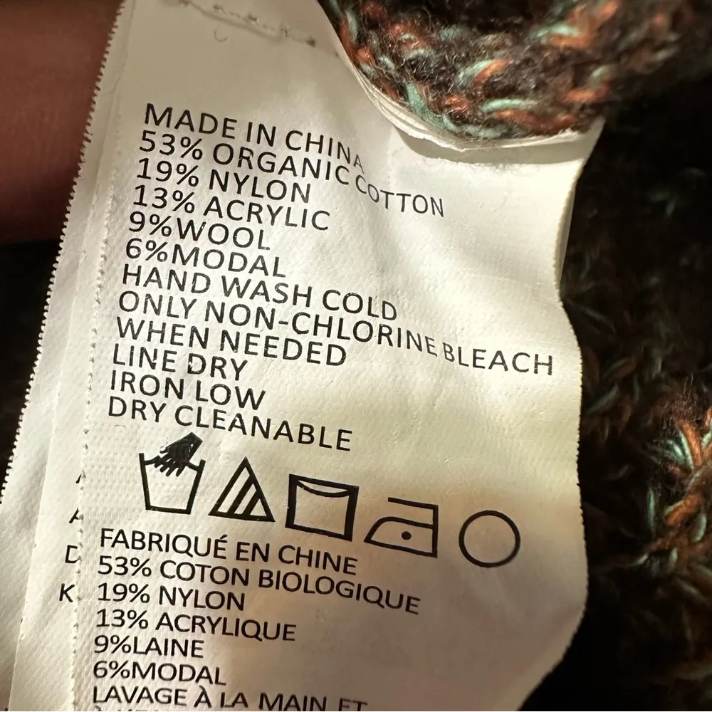 Women’s prAna Long Zip Sweater With Pockets Size Medium Brown Multi Colored - Image 5