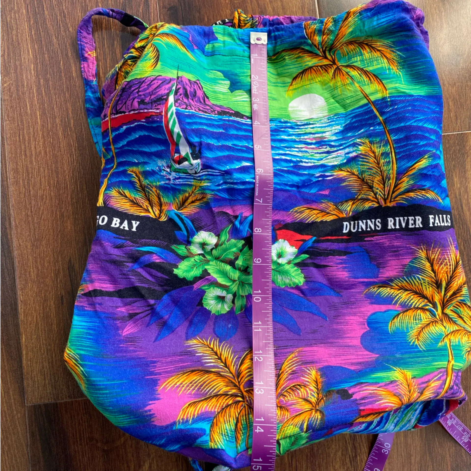 4/$20 Jamaica Caribbean Drawstring Lined Bucket Bag - Image 6