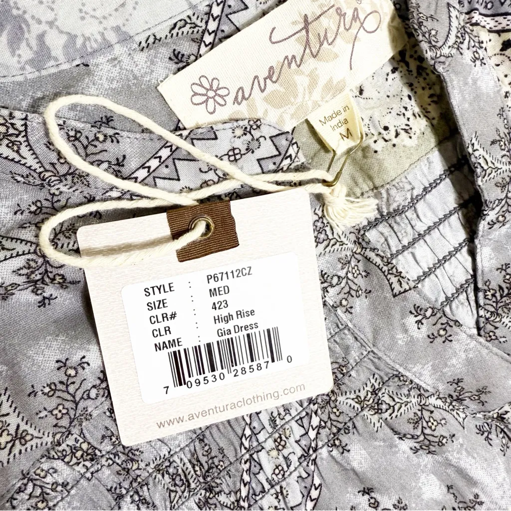 Aventura Swing Patchwork Gia Dress size‎ M Gray Size M - Image 4