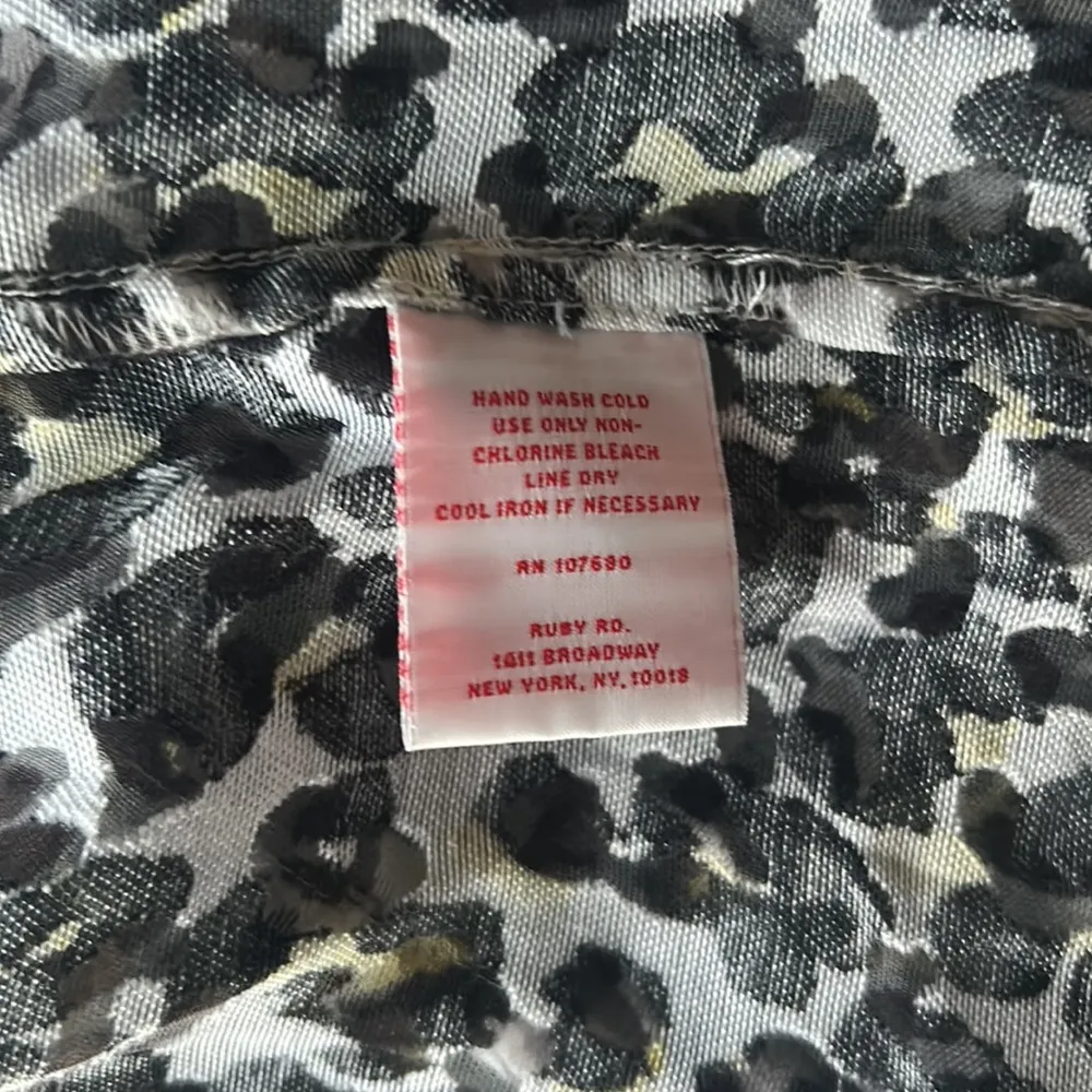 Ruby Rd. Black and yellow leopard cheetah print collared button up blouse - Image 6