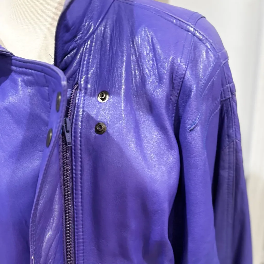 Bagatelle VINTAGE Purple Leather Jacket - Image 5