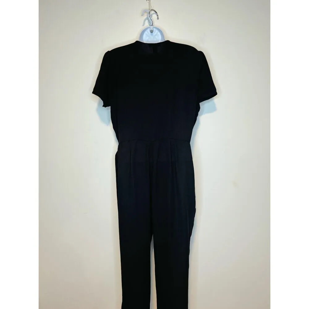 Aqua Womens Black Jumpsuit V-Neck SIZE M - Image 2