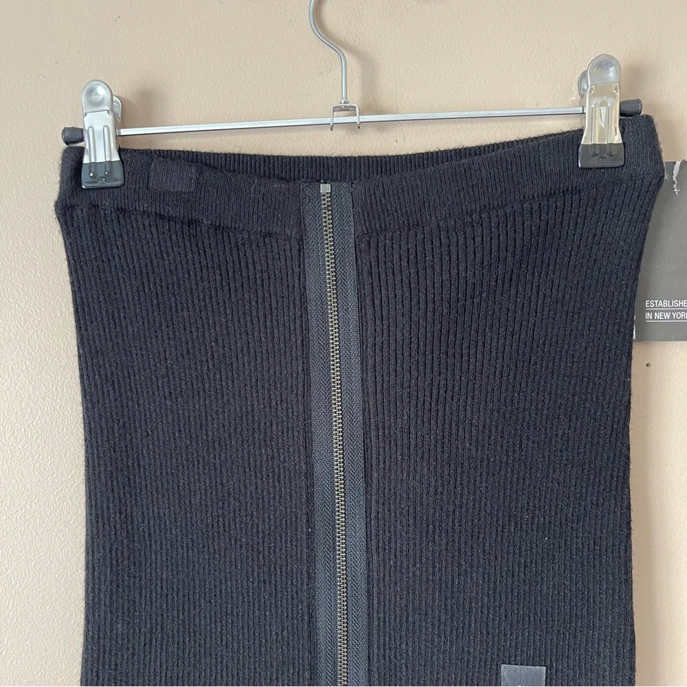 DKNY JEANS | Black Full Zip Midi Knit Sweater Skirt Sz XS - Image 2