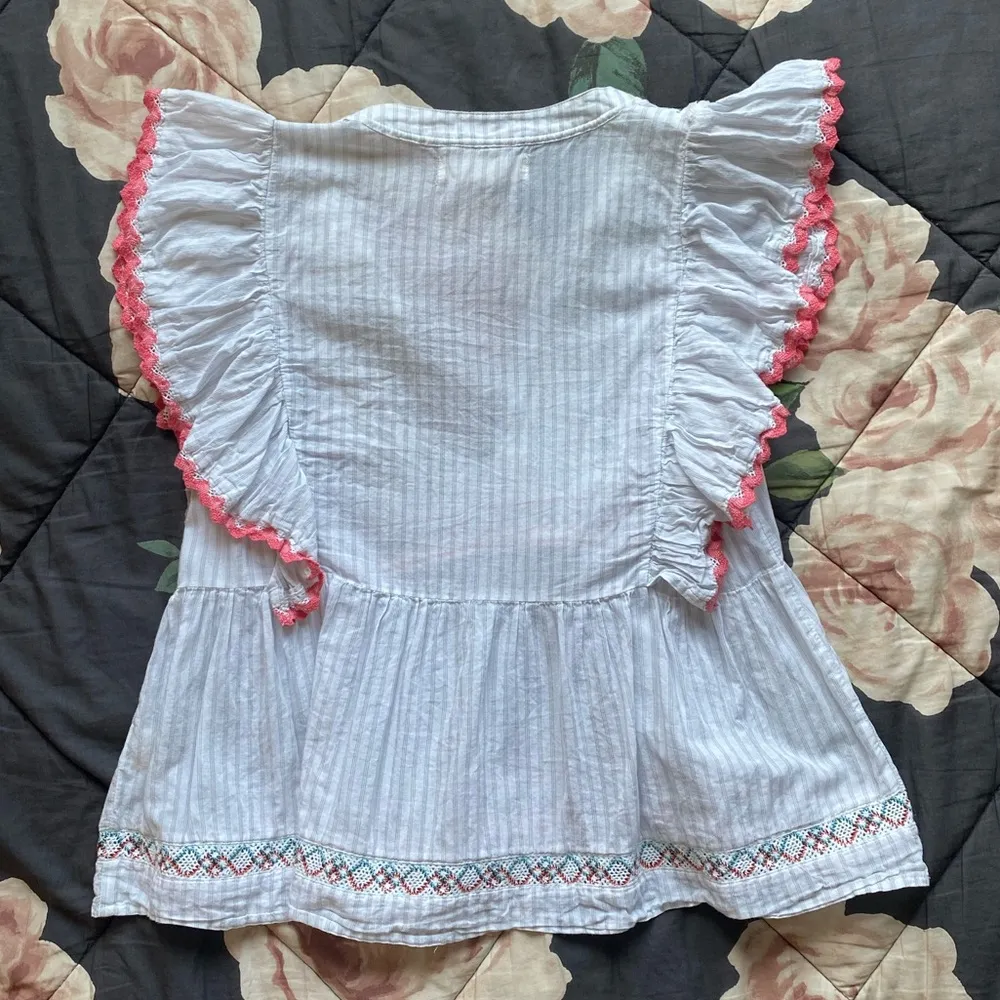 ruffled tank blouse White - Image 2