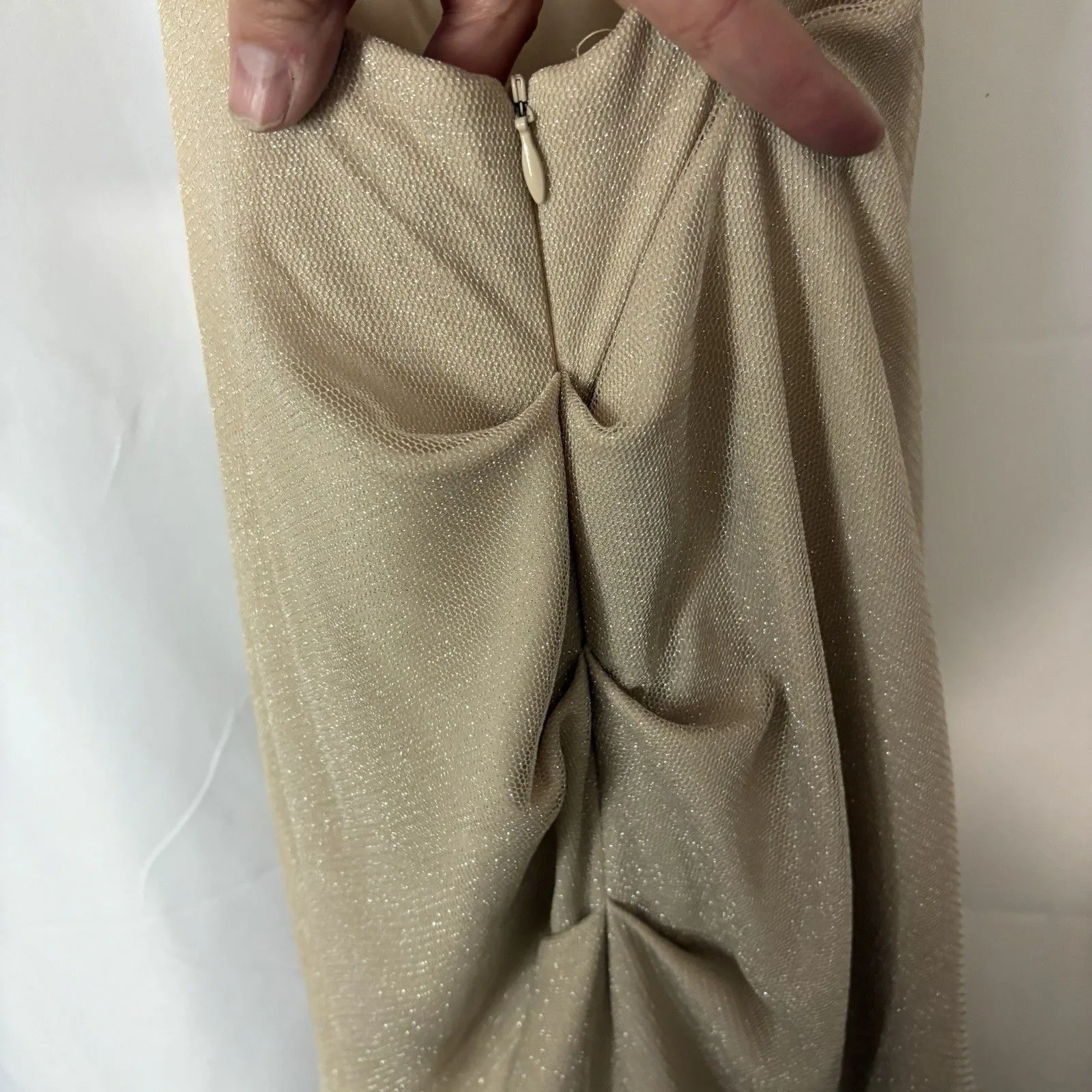 Blondie Nites Prom Formal Dress Nude Tulle Glitter Backless Mermaid Bodycon Sz 3 - Image 9