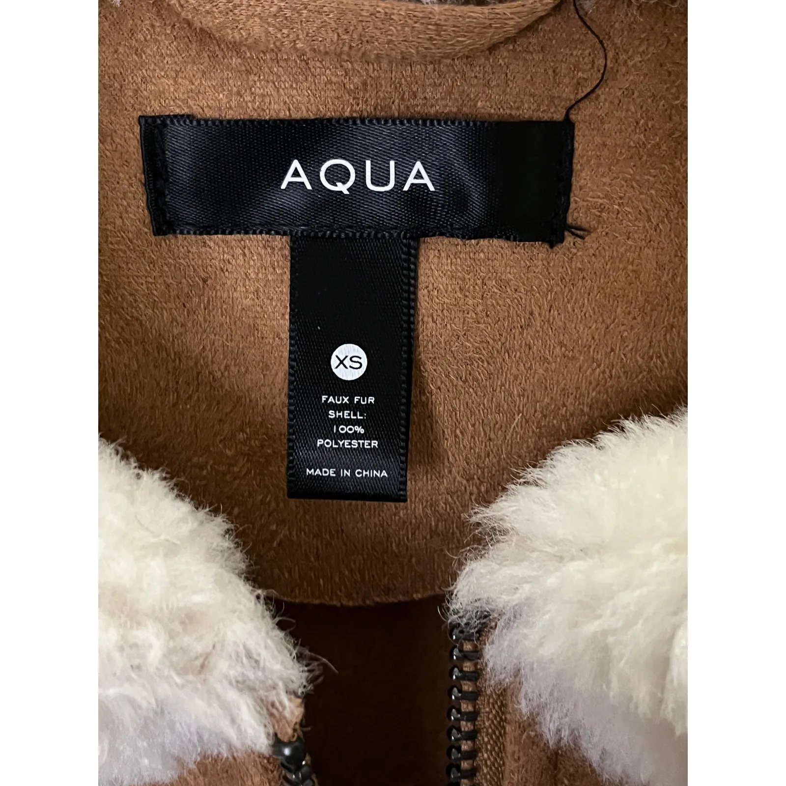 Aqua Sherpa and faux fur‎ moto jacket -xs - Image 3