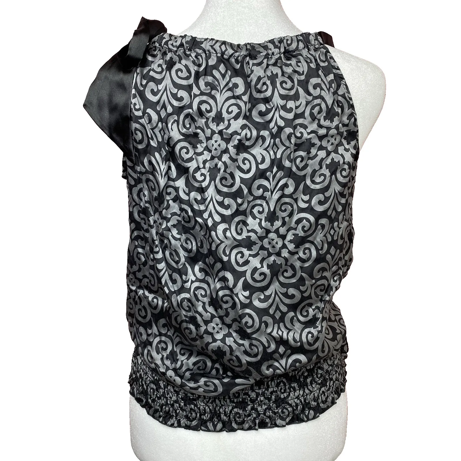 White House Black Market 100% Silk Top Blouse Womens Size Small Sleeveless‎ Lux - Image 3