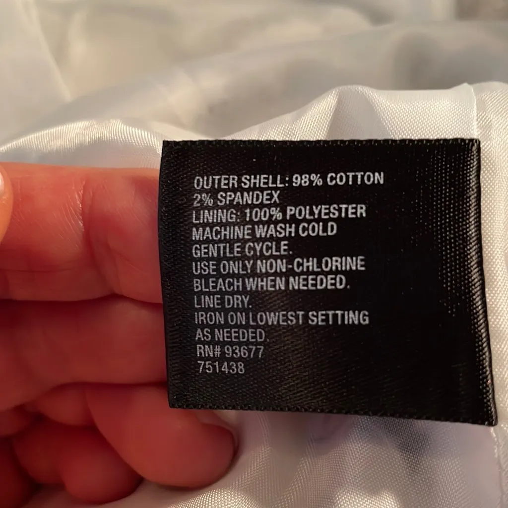 East 5th Black & White Print Cropped Textured Material 3/4 Sleeve Blazer Size L - Image 14