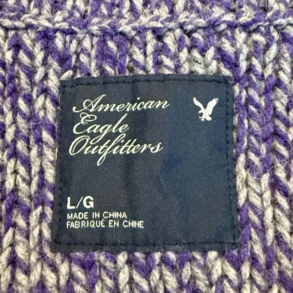 American Eagle Outfitters Wool Blend Button Down Sweater Large Juniors Purple - Image 2