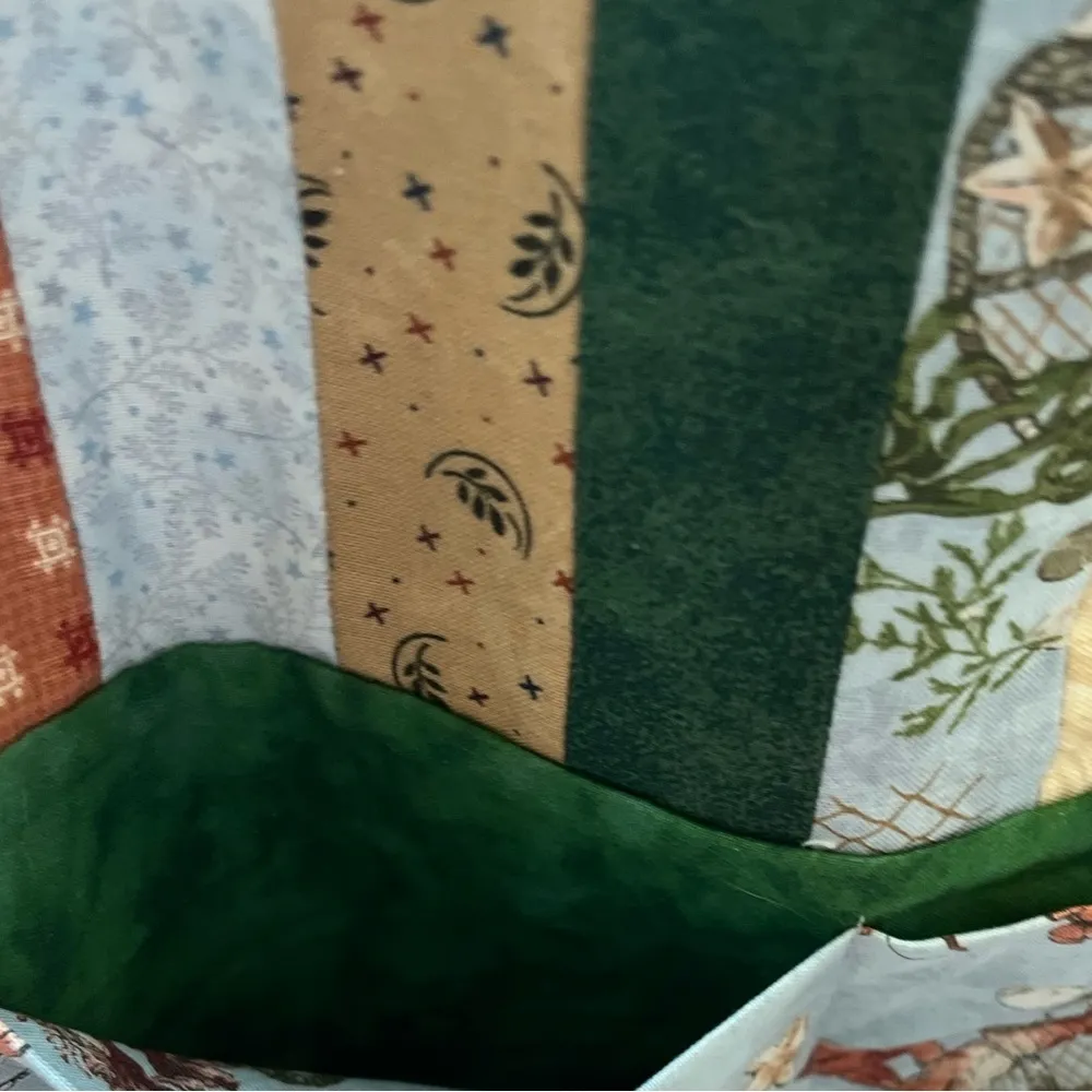 Handmade Quilted Patchwork Ocean Sealife Lobster Tote Purse With Shell Closure Red - Image 6