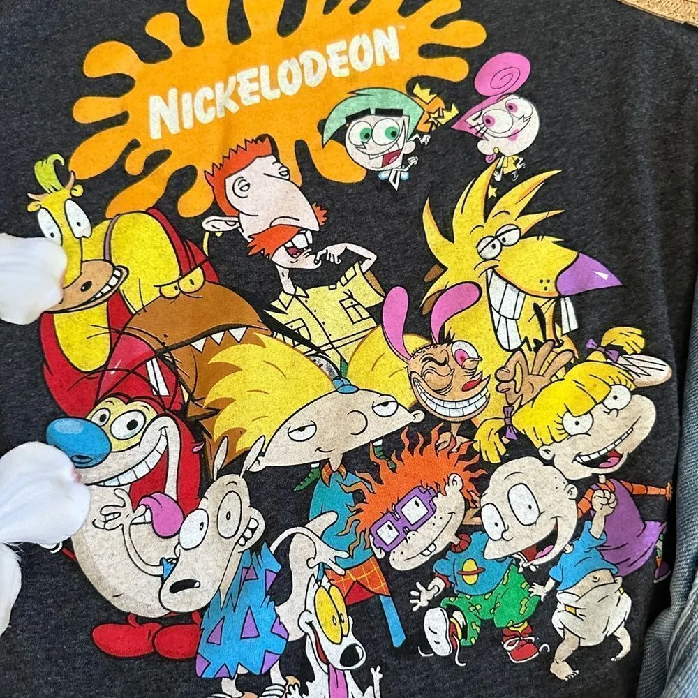 Nickelodeon Rewind 90s Cartoons Gray Graphic T Shirt - Image 6