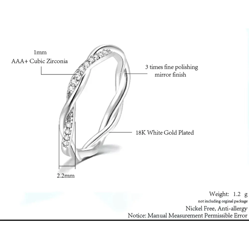 *NEW 14k Gold Plated Sterling Simulated Diamond Eternity Band‎ Ring, Size 7.5 - Image 7
