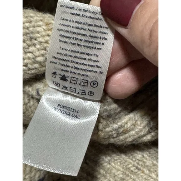 Faherty Womens XL Sweater Boone Oatcake Merino Wool Alpaca Tan Knit Tuckernuck - Image 8