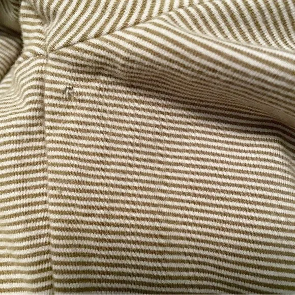 Free People Penelope Tan Striped Knit Top Long Ruched Puff Sleeves Size Medium - Image 9