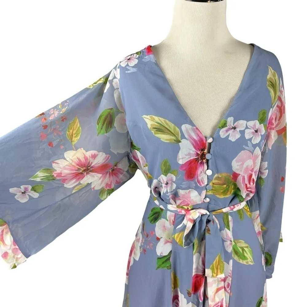 Yumi Kim Sweet Sunrise Dress in Ohana Stone Size Small Floral Periwinkle - Image 6