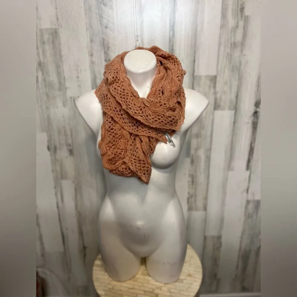 Charlotte Russe Knit Infinity Scarf – Rust Brown Crochet Loop Scarf – Fall Winte - Image 2