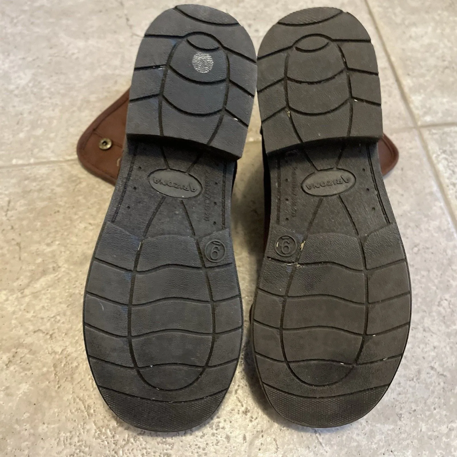 Arizona Jeans Co. Yolanda Woman's Size 9 Brown w Plaid Fold Over Snap Boots - Image 7