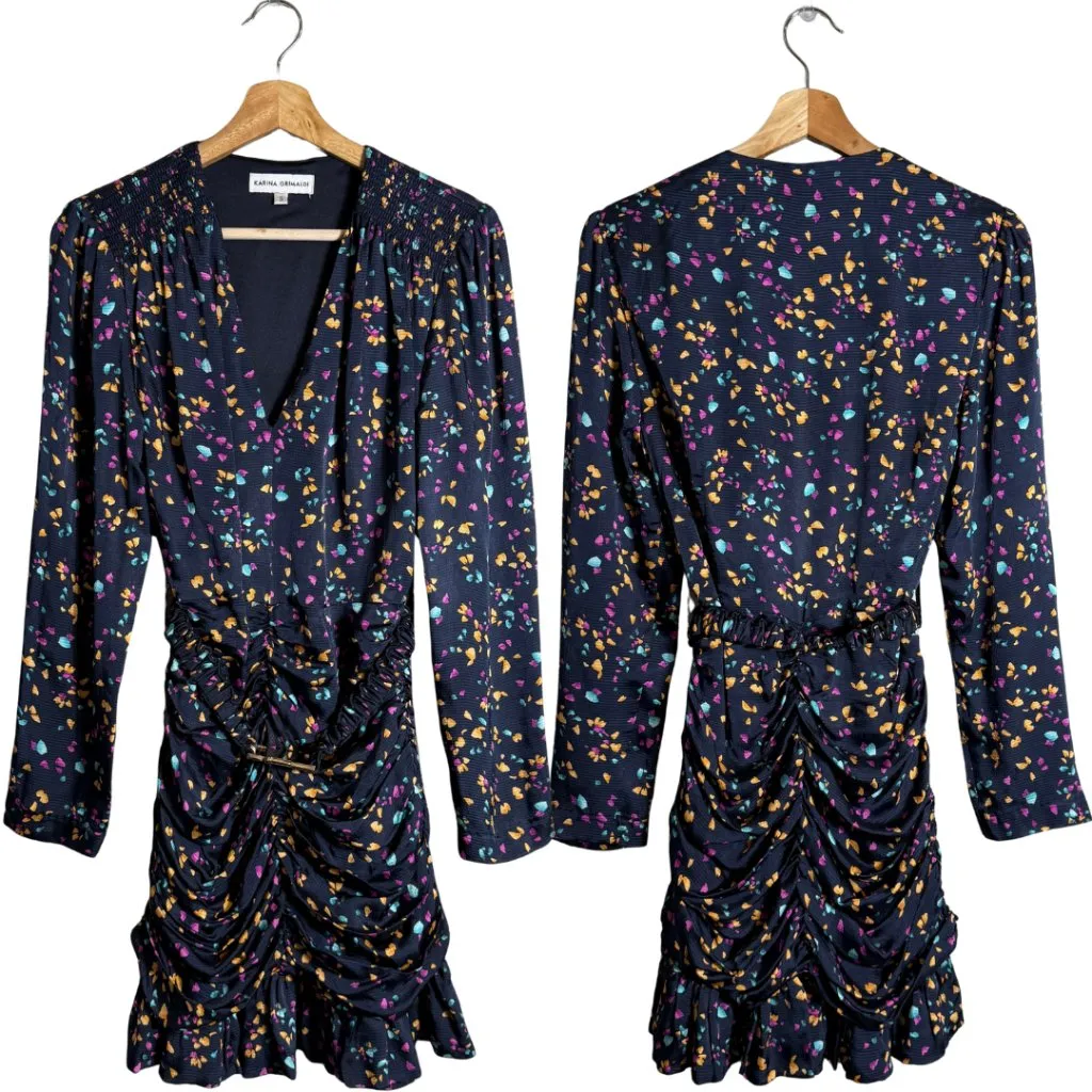 Karina Grimaldi Renatta Speckled Mini Dress Women's Small Blue Formal Wedding - Image 3