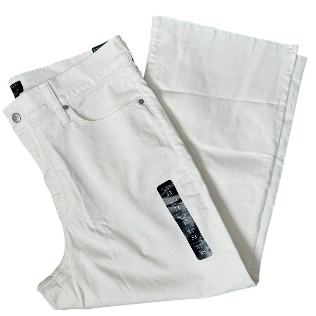 J. Crew Wide-Leg Crop Stretch Jean in All-Day Stretch Seashell White Size‎ 33 - Image 7
