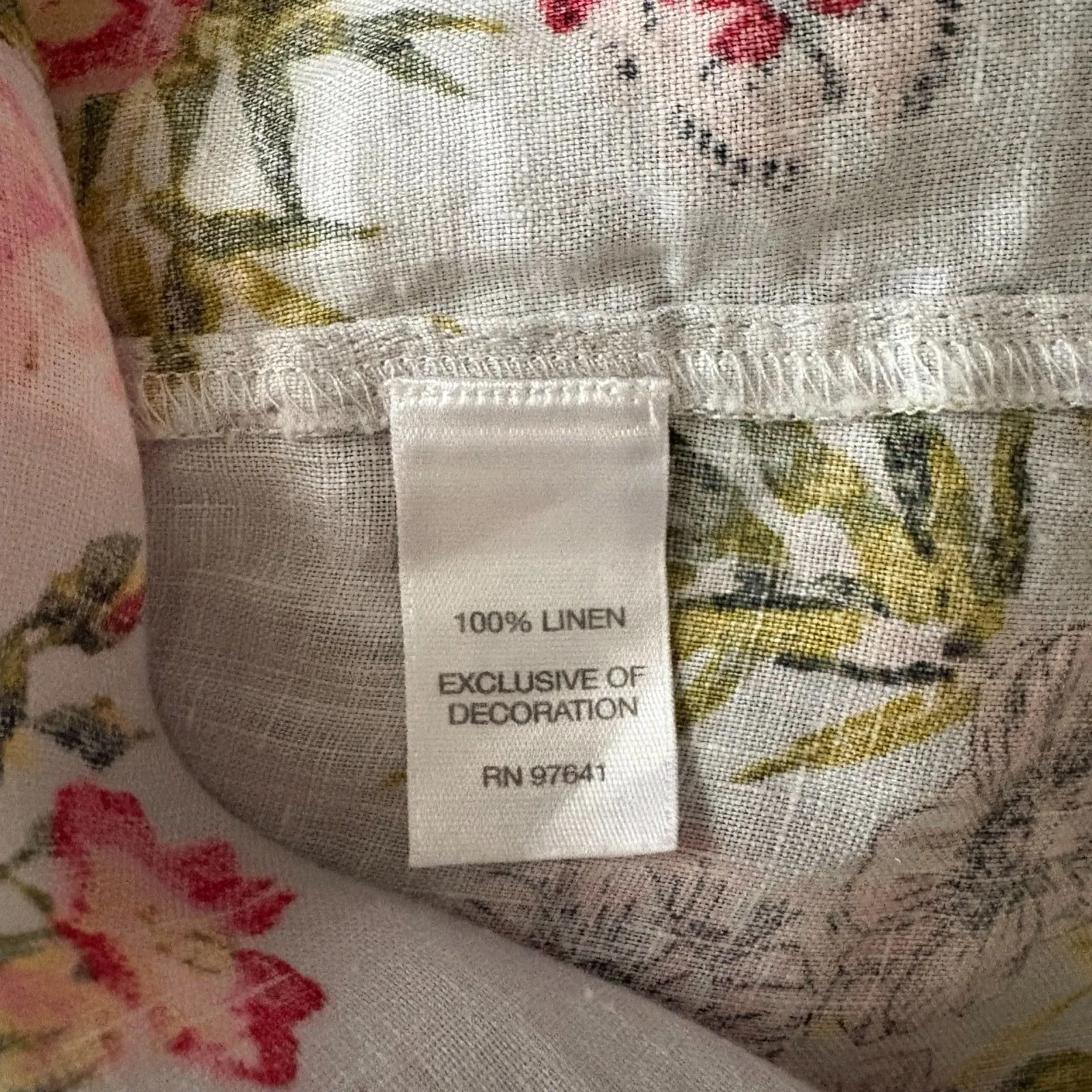 J. Jill Love Linen Floral Tunic Top Lilac Bluebird‎ Pintuck Lace Sleeve Size XS - Image 5