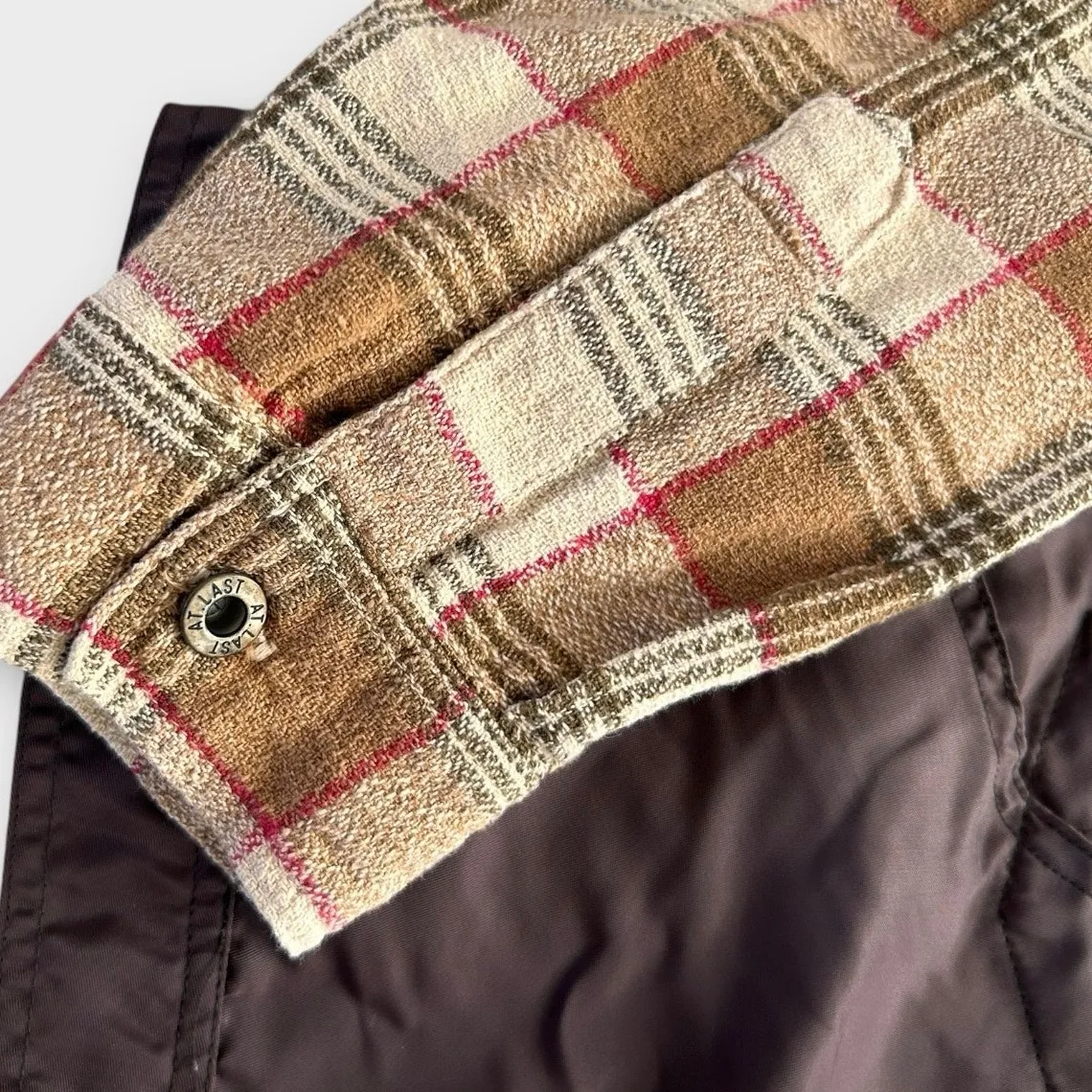 Vintage Y2K At Last Jeanswear Plaid Jacket | Rockabilly Grunge 70s Women’s Large Brown - Image 6
