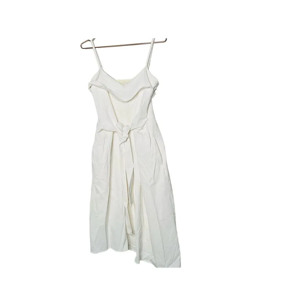 COLOVOS Women's White Tank Tie Front Sleeveless Midi Dress Size 2 - Image 4